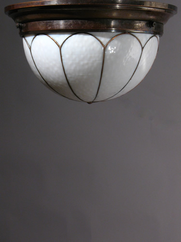 Arts & Crafts Leaded Glass Flush Dome